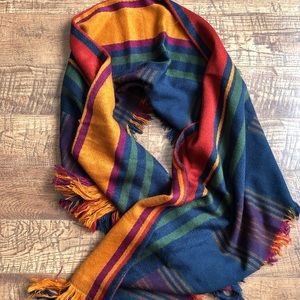 Colorful Plaid Merona Scarf with fringe